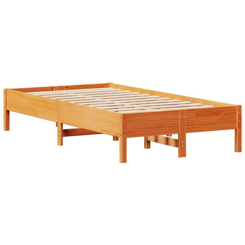 vidaXL Bed Frame without Mattress Wax Brown 90x190 cm Single Solid Wood Pine