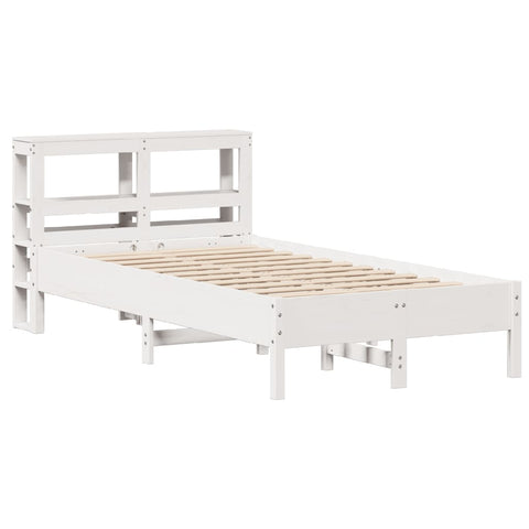 vidaXL Bed Frame without Mattress White 75x190 cm Small Single Solid Wood Pine