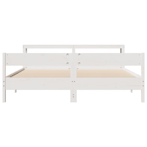 vidaXL Bed Frame without Mattress White 200x200 cm Solid Wood Pine