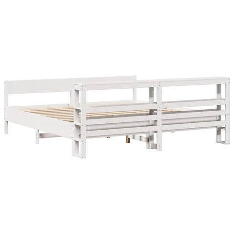 vidaXL Bed Frame without Mattress White 200x200 cm Solid Wood Pine