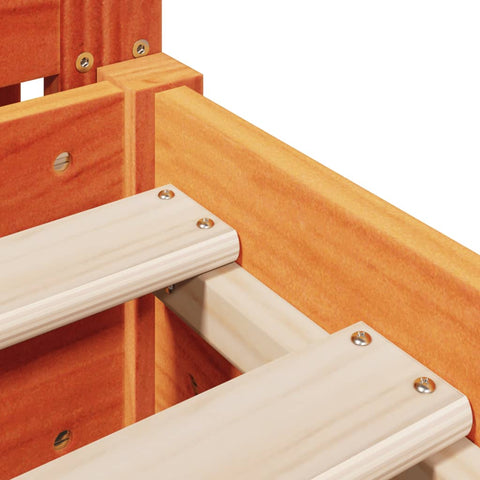 vidaXL Bed Frame without Mattress Wax Brown 200x200 cm Solid Wood Pine