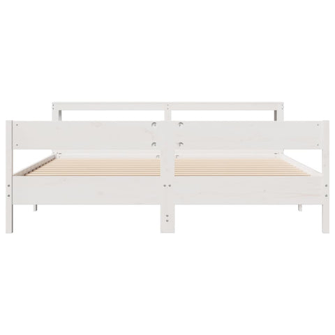 vidaXL Bed Frame without Mattress White 180x200 cm Super King Solid Wood Pine