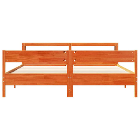 vidaXL Bed Frame without Mattress Wax Brown 180x200 cm Super King Solid Wood Pine