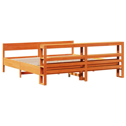 vidaXL Bed Frame without Mattress Wax Brown 180x200 cm Super King Solid Wood Pine