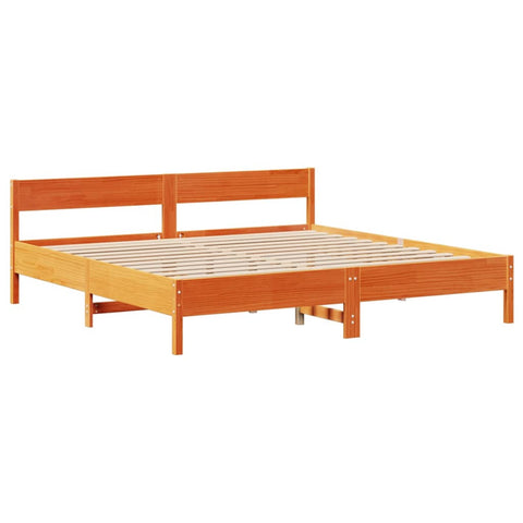 vidaXL Bed Frame without Mattress Wax Brown 180x200 cm Super King Solid Wood Pine