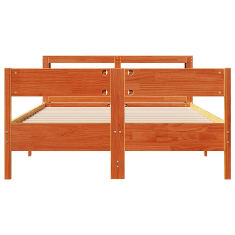 vidaXL Bed Frame without Mattress Wax Brown 160x200 cm Solid Wood Pine