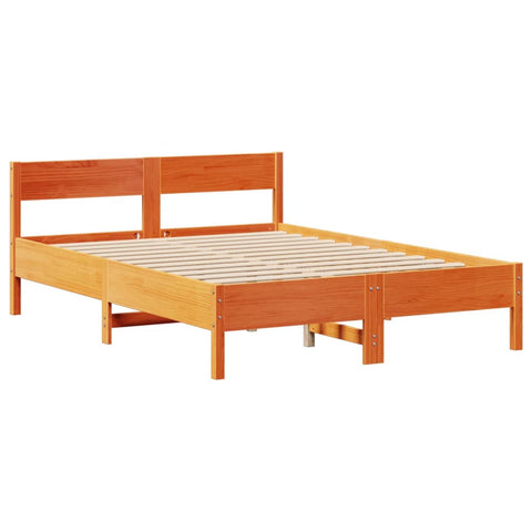 vidaXL Bed Frame without Mattress Wax Brown 160x200 cm Solid Wood Pine