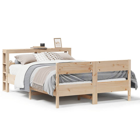 vidaXL Bed Frame without Mattress 150x200 cm King Size Solid Wood Pine