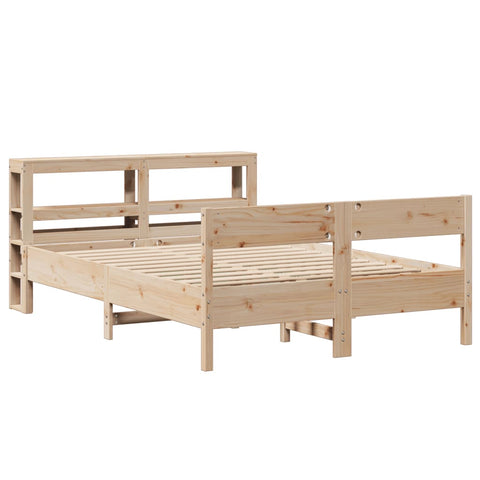 vidaXL Bed Frame without Mattress 150x200 cm King Size Solid Wood Pine