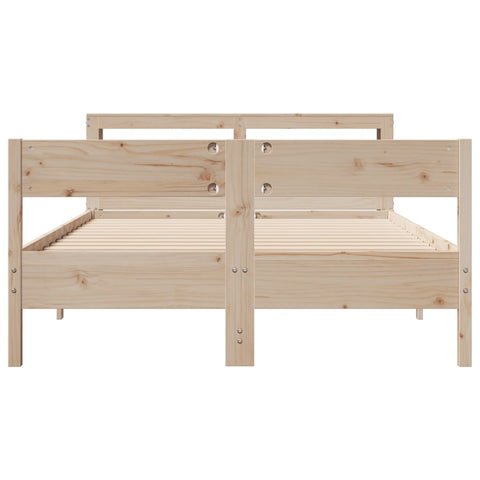 vidaXL Bed Frame without Mattress 150x200 cm King Size Solid Wood Pine
