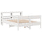 vidaXL Bed Frame without Mattress White 150x200 cm King Size Solid Wood Pine