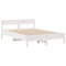 vidaXL Bed Frame without Mattress White 150x200 cm King Size Solid Wood Pine