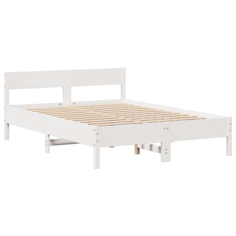 vidaXL Bed Frame without Mattress White 140x200 cm Solid Wood Pine