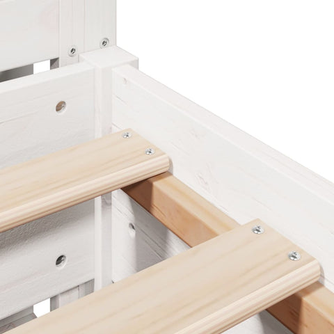 vidaXL Bed Frame without Mattress White 140x200 cm Solid Wood Pine