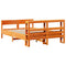 vidaXL Bed Frame without Mattress Wax Brown 140x200 cm Solid Wood Pine