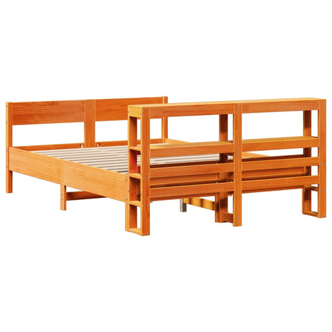 vidaXL Bed Frame without Mattress Wax Brown 120x200 cm Solid Wood Pine