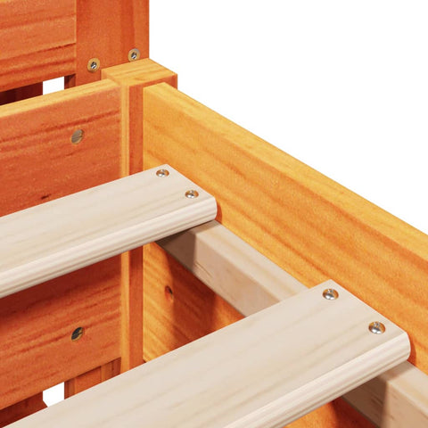 vidaXL Bed Frame without Mattress Wax Brown 120x200 cm Solid Wood Pine