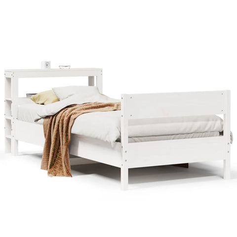 vidaXL Bed Frame without Mattress White 90x200 cm Solid Wood Pine
