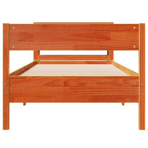 vidaXL Bed Frame without Mattress Wax Brown 90x200 cm Solid Wood Pine