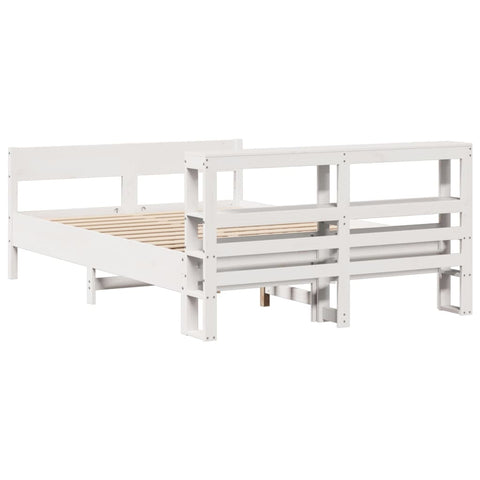 vidaXL Bed Frame without Mattress White 140x190 cm Solid Wood Pine