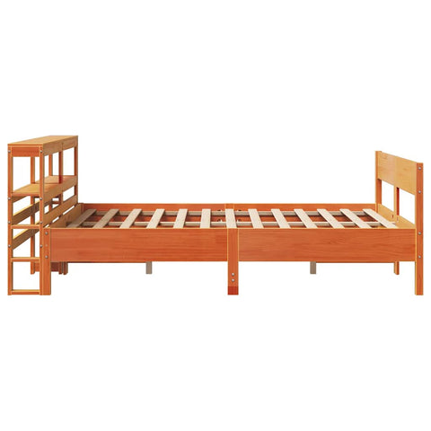 vidaXL Bed Frame without Mattress Wax Brown 140x190 cm Solid Wood Pine
