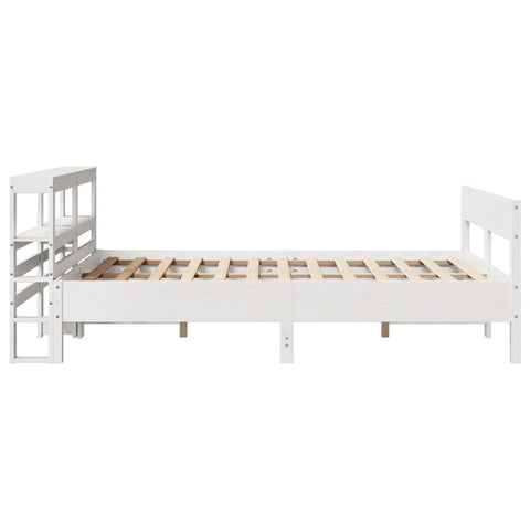 vidaXL Bed Frame without Mattress White 135x190 cm Double Solid Wood Pine