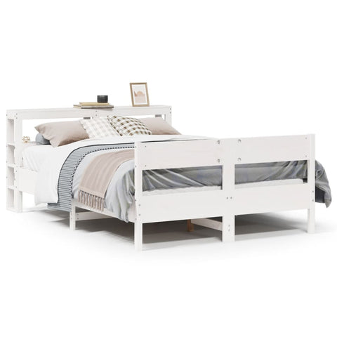 vidaXL Bed Frame without Mattress White 120x190 cm Small Double Solid Wood Pine