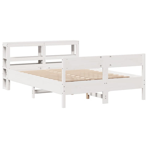 vidaXL Bed Frame without Mattress White 120x190 cm Small Double Solid Wood Pine