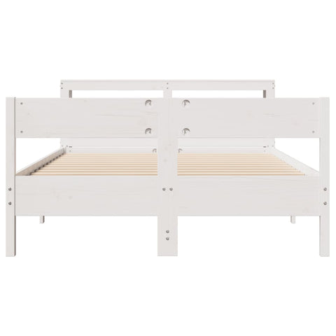 vidaXL Bed Frame without Mattress White 120x190 cm Small Double Solid Wood Pine