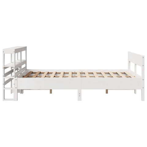 vidaXL Bed Frame without Mattress White 120x190 cm Small Double Solid Wood Pine