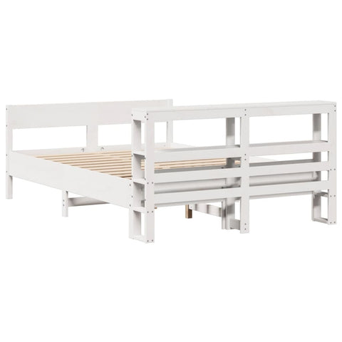vidaXL Bed Frame without Mattress White 120x190 cm Small Double Solid Wood Pine
