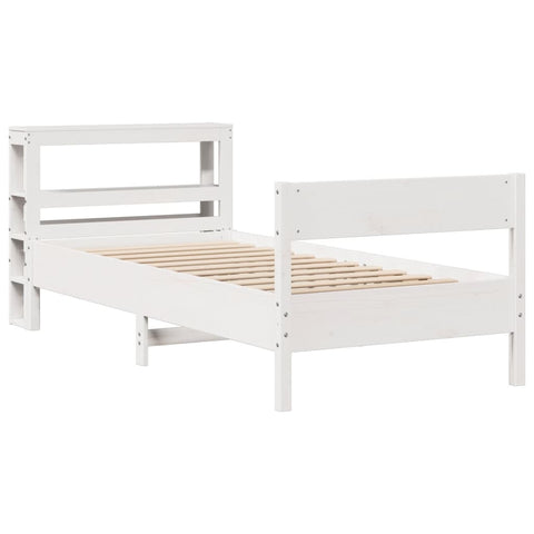 vidaXL Bed Frame without Mattress White 90x190 cm Single Solid Wood Pine
