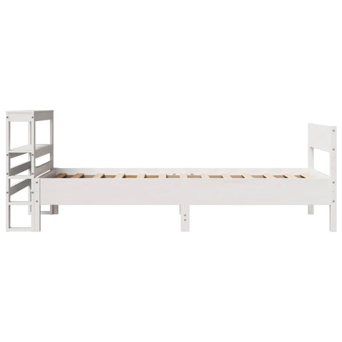 vidaXL Bed Frame without Mattress White 90x190 cm Single Solid Wood Pine
