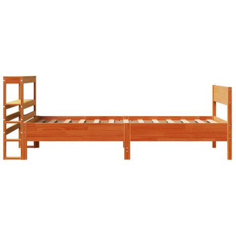 vidaXL Bed Frame without Mattress Wax Brown 90x190 cm Single Solid Wood Pine