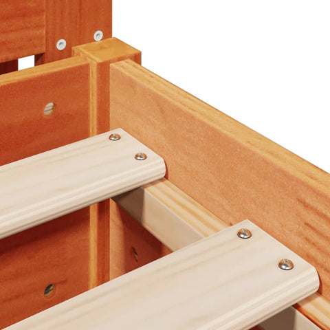 vidaXL Bed Frame without Mattress Wax Brown 90x190 cm Single Solid Wood Pine