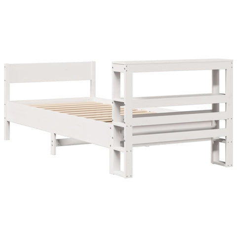 vidaXL Bed Frame without Mattress White 75x190 cm Small Single Solid Wood Pine