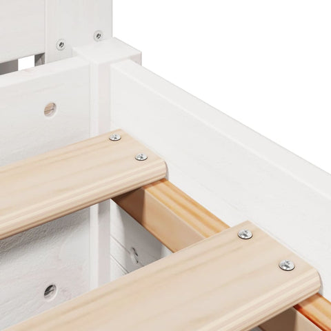 vidaXL Bed Frame without Mattress White 75x190 cm Small Single Solid Wood Pine