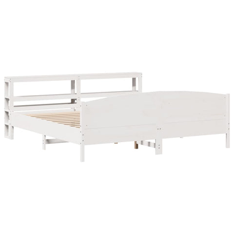 vidaXL Bed Frame without Mattress White 200x200 cm Solid Wood Pine