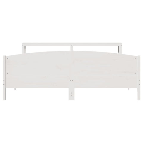vidaXL Bed Frame without Mattress White 200x200 cm Solid Wood Pine