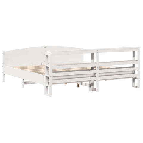 vidaXL Bed Frame without Mattress White 200x200 cm Solid Wood Pine