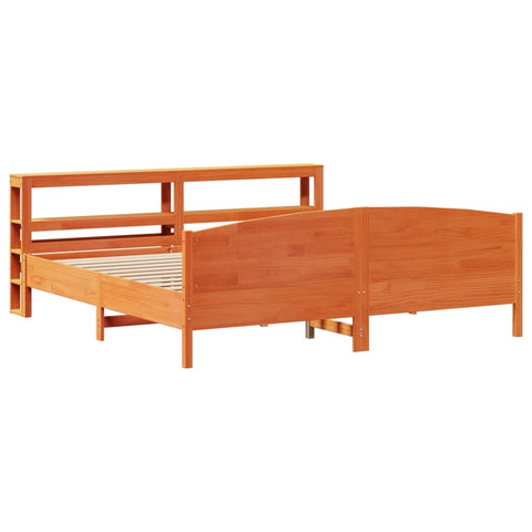vidaXL Bed Frame without Mattress Wax Brown 200x200 cm Solid Wood Pine