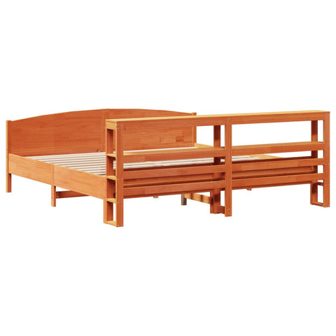 vidaXL Bed Frame without Mattress Wax Brown 200x200 cm Solid Wood Pine