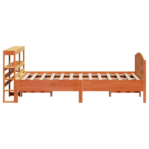 vidaXL Bed Frame without Mattress Wax Brown 160x200 cm Solid Wood Pine