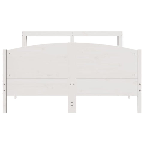 vidaXL Bed Frame without Mattress White 150x200 cm King Size Solid Wood Pine