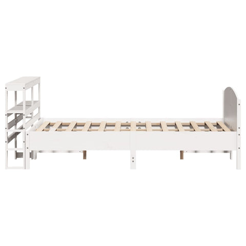 vidaXL Bed Frame without Mattress White 150x200 cm King Size Solid Wood Pine