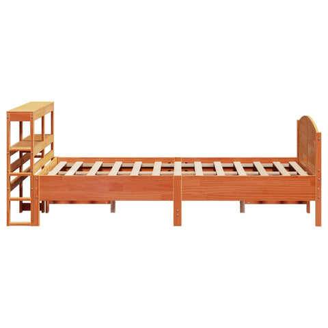 vidaXL Bed Frame without Mattress Wax Brown 140x190 cm Solid Wood Pine
