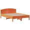 vidaXL Bed Frame without Mattress Wax Brown 140x190 cm Solid Wood Pine