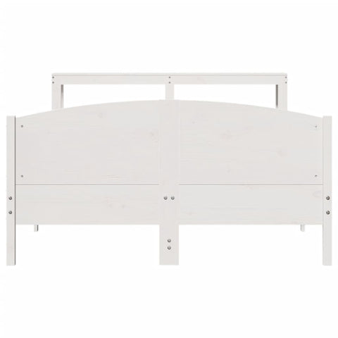 vidaXL Bed Frame without Mattress White 135x190 cm Double Solid Wood Pine