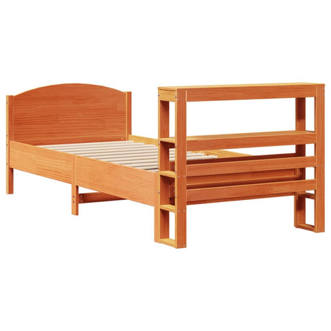 vidaXL Bed Frame without Mattress Wax Brown 90x200 cm Solid Wood Pine