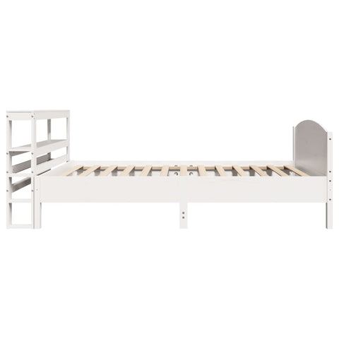vidaXL Bed Frame without Mattress White 75x190 cm Small Single Solid Wood Pine